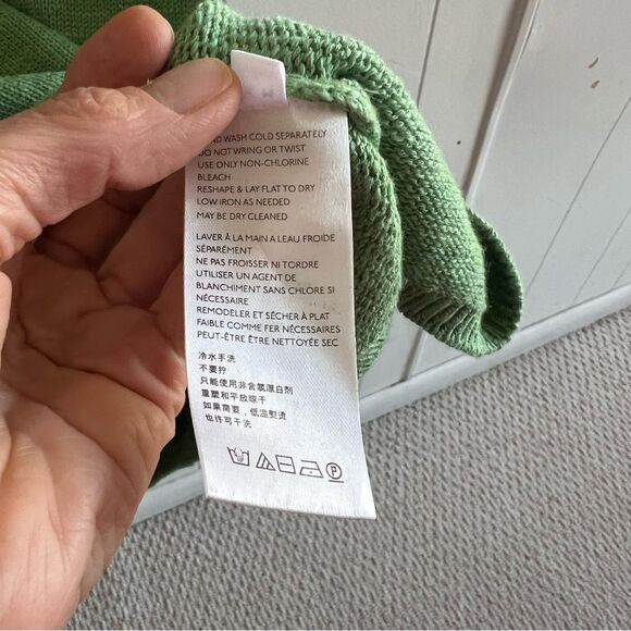 Free People Beach Sleeveless Green Linen Blend Mini Sweater Dress - Picture 4 of 10